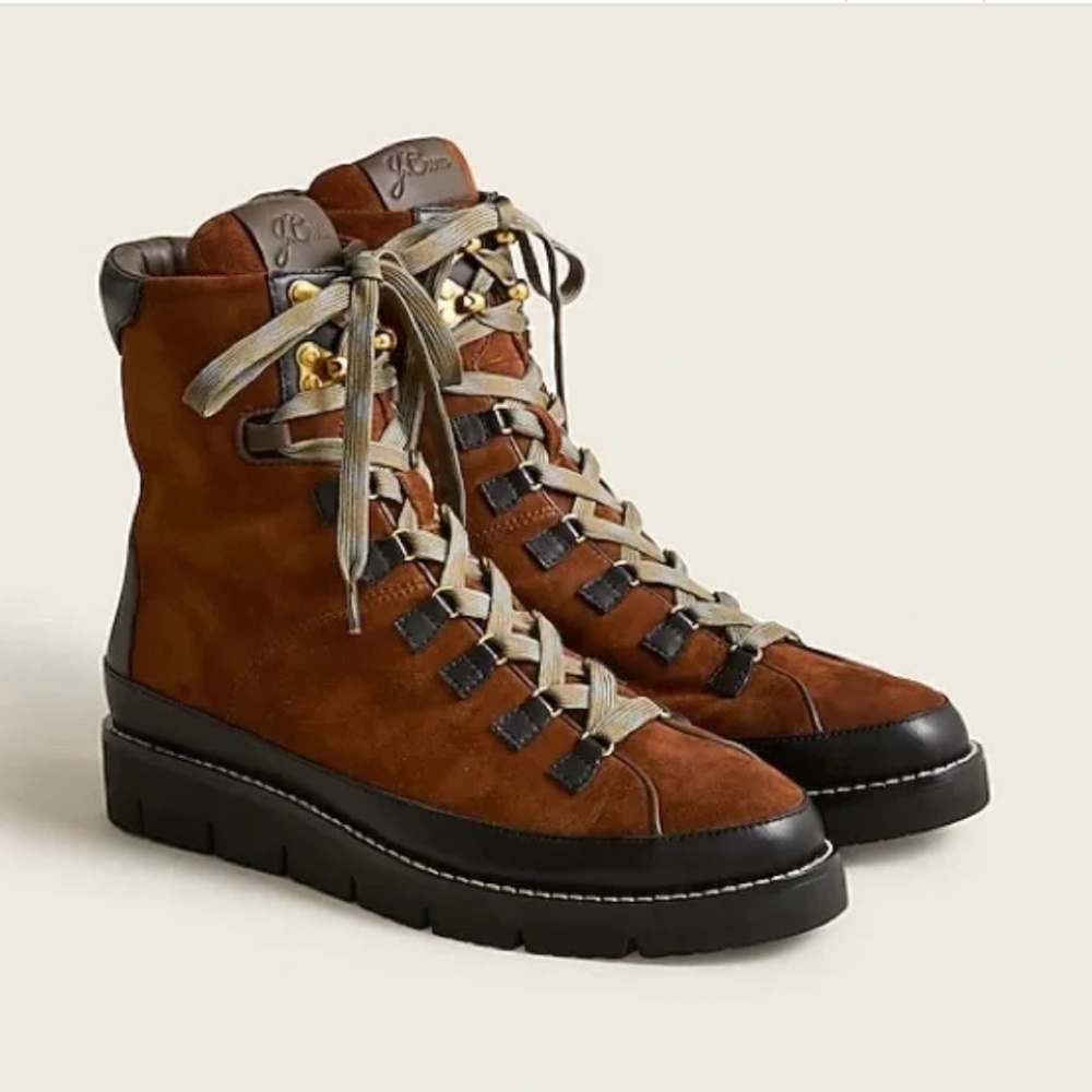 J Crew Elsa Suede Lace Up Boots - Size 9 (NWT)